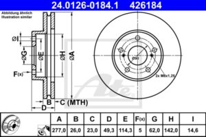 ATE Bremsesæt, skivebremser sizw2nalc0 bagaksel fuld 277mm 9mm for SUBARU TOYOTA LEXUS