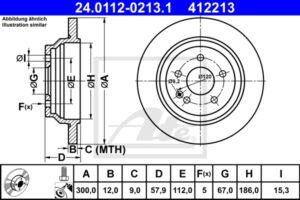 ATE Bremsesæt, skivebremser sizw2nb7h6 bagaksel fuld 300mm 12mm for MERCEDES-BENZ VAG
