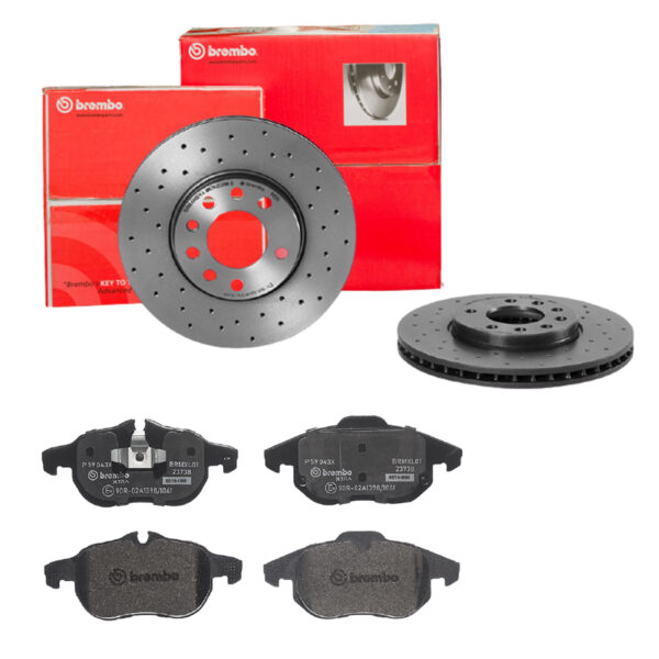 BREMBO Bremsesæt, skivebremser sk8k0f4w82 foraksel perforeret/ventileret 285mm 25mm for OPEL SAAB FIAT VAUXHALL CHEVROLET GENERAL MOTORS CADILLAC