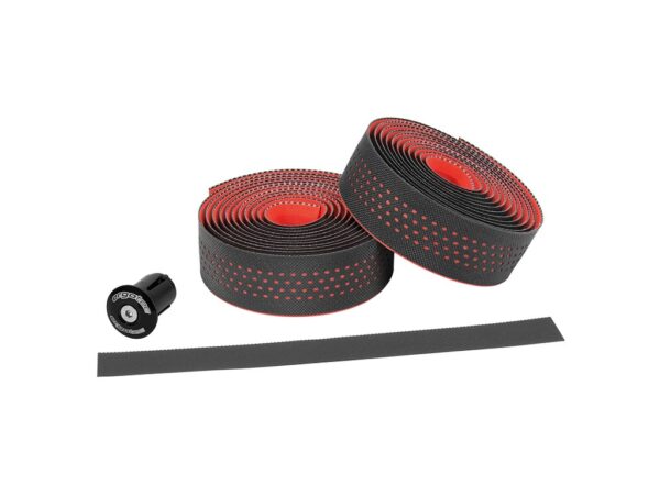 Ergotec Sanremo gravel styrbånd 3,2 mm tyk 30 mm bred 200 cm lang sort/rød