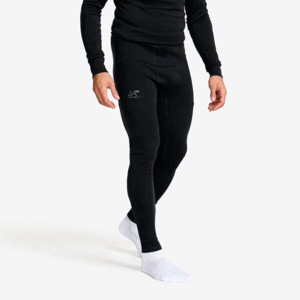 Route Merino Warm Base Layer Pants Herre Black, Størrelse:4XL - Herre > Baselayers