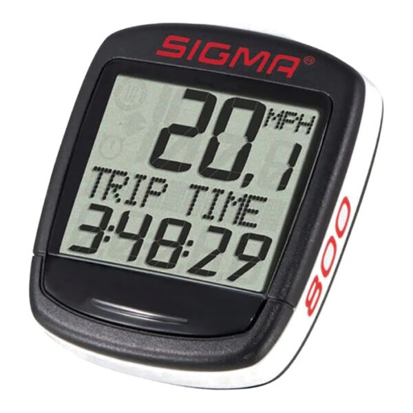 Sigma Baseline 800 Cykelcomputer – 8 funktioner, IPX8, kabeltilslutning – Sort