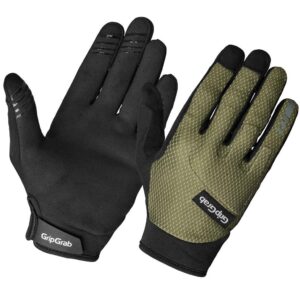 GripGrab Descent Guarded sommerhandsker med lange fingre oliven