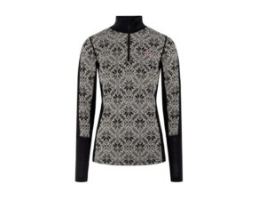 Kari Traa Anna baselayer half-zip trøje merino sort/hvid dame