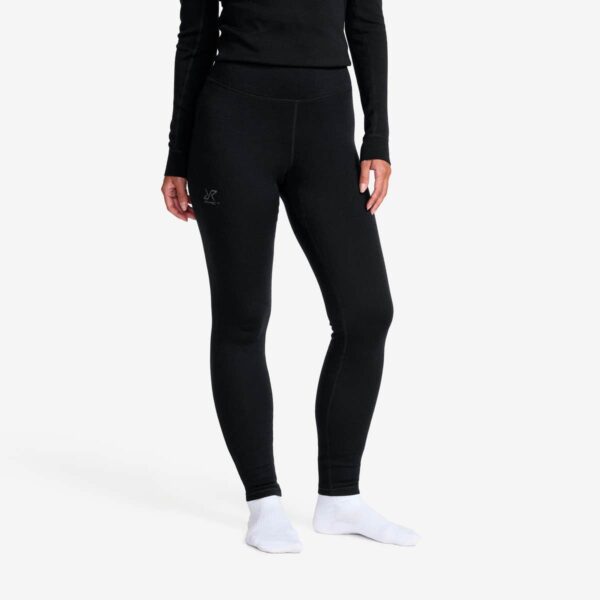 Route Merino Warm Base Layer Pants Dame Black, Størrelse:M - Dame > Baselayers