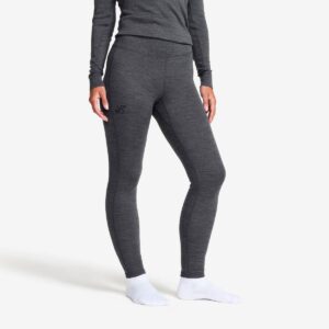 Route Merino Warm Base Layer Pants Dame Dark Grey Melange, Størrelse:2XL - Dame > Baselayers