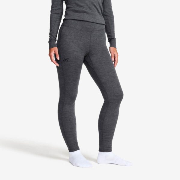 Route Merino Warm Base Layer Pants Dame Dark Grey Melange, Størrelse:2XL - Dame > Baselayers