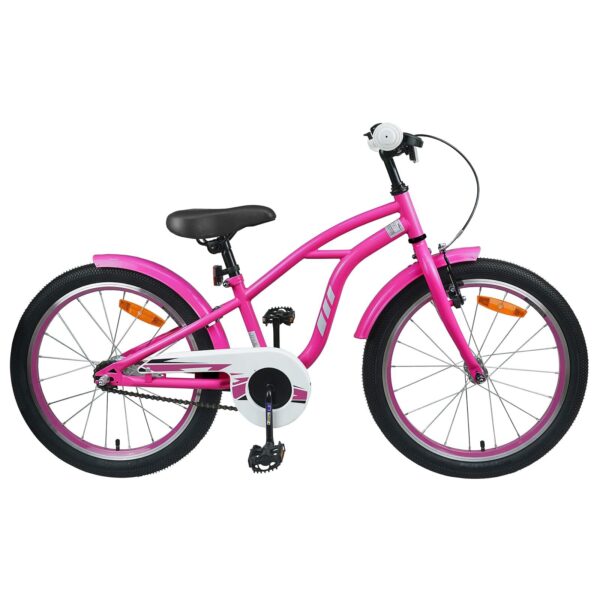 Børnecykel 22" - enkeltgear, justerbar - mørk pink