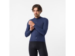 Castelli Thermowoven langærmet cykeltrøje belgian blue herre