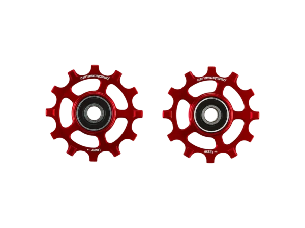 Ceramicspeed pulleyhjul Shimano 9100/8000/RX800/GRX 11 speed Narrow Wide coated rød