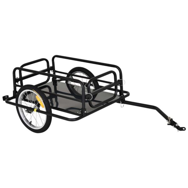 Cykeltrailer, lasttrailer til cykler, 40 kg lasteevne, transporttrailer, trækvogn, kobling, stål, sort, 139 x 71,5 x 49 cm