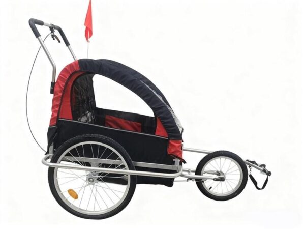 Cykeltrailer til børn BT002 - sort/rød