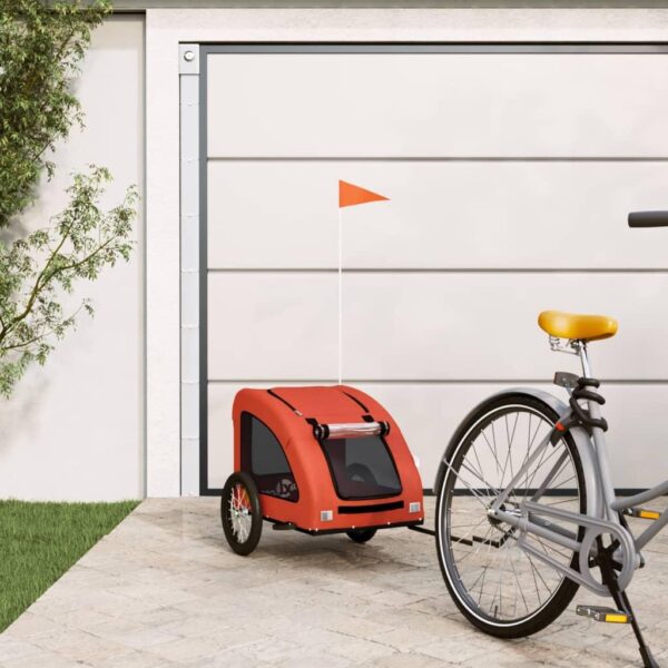 Cykeltrailer til kæledyr i oxfordstof og jern - orange
