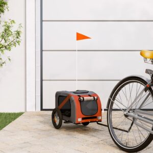 Cykeltrailer til kæledyr - orange og grå