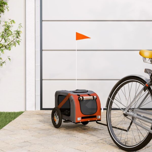 Cykeltrailer til kæledyr - orange og grå