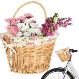 Fletkurv til cykelforkurv flettet blomsterindsats