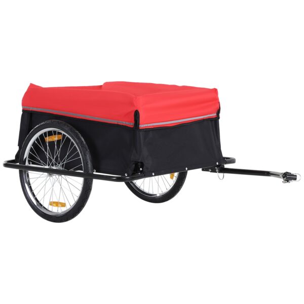 Foldbar cykeltrailer med kobling, transportvogn lasteevne op til 40 kg, transporttrailer til cykelhåndvogn 140 x 88 x 60 cm
