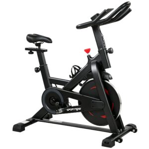 Motionscykel, højdejusterbar, med app, magnetisk modstand, justerbar LCD-skærm, styr, telefonholder