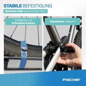 Tagmonteret cykelholder fischer Xtreme - grå