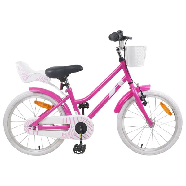 Barnecykel 18 tommer 5-7 år - mørk pink