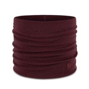 Buff Heavyweight Merino wool halsedisse-solid garnet
