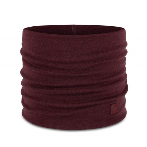 Buff Heavyweight Merino wool halsedisse-solid garnet