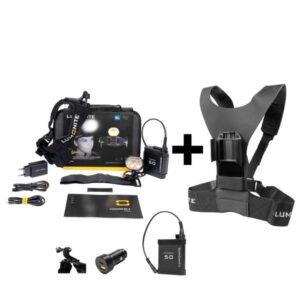 Cykelhjelmslygte LUMONITE Air2 - 2489 lm / Genopladelig, Standard pakke + batterisele
