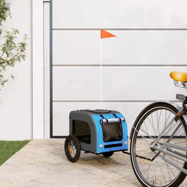 Cykeltrailer til kæledyr i blå og grå - 124 x 53 x 53 cm