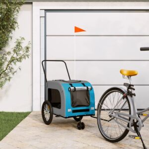 Cykeltrailer til kæledyr i blå og grå - 45 kg