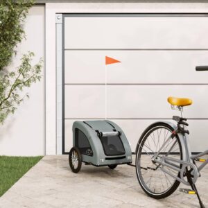 Cykeltrailer til kæledyr i grå - 125 x 63 x 66 cm