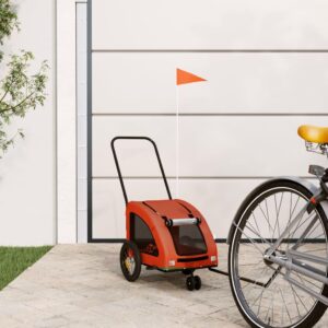 Cykeltrailer til kæledyr i oxfordstof - orange