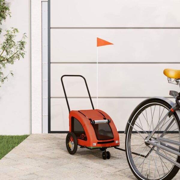 Cykeltrailer til kæledyr i oxfordstof - orange