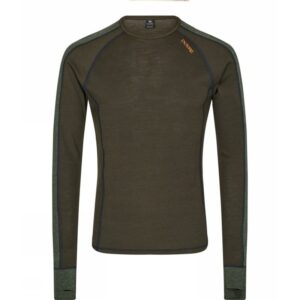 Dovre baselayer trøje med jacquardmønster til herre – grøn