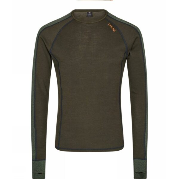 Dovre baselayer trøje med jacquardmønster til herre – grøn
