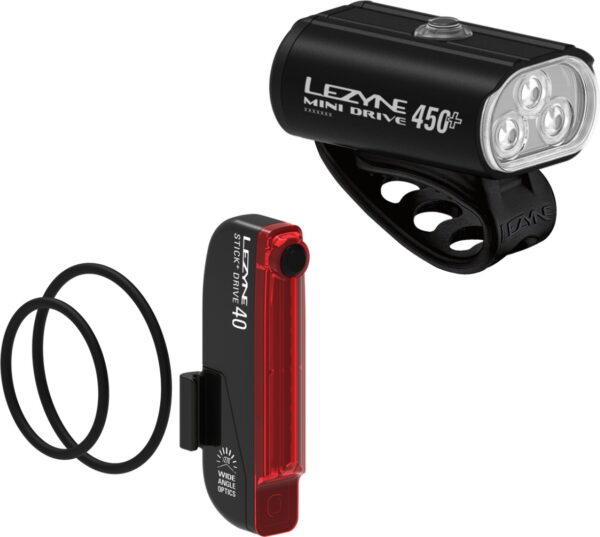Lezyne Mini Drive 450+ / Stick+ Drive Lygtesæt 450/40 lumen