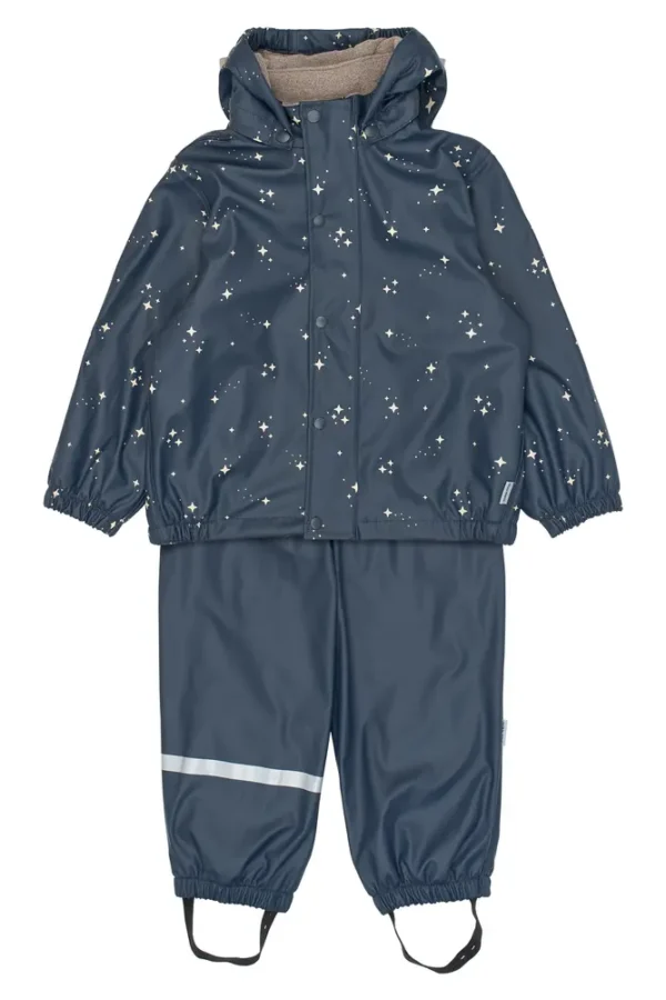 Mikk-Line Regnsæt m. Fleece - Star Sky - 116